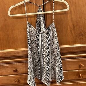 Black and White Printed Halter Top